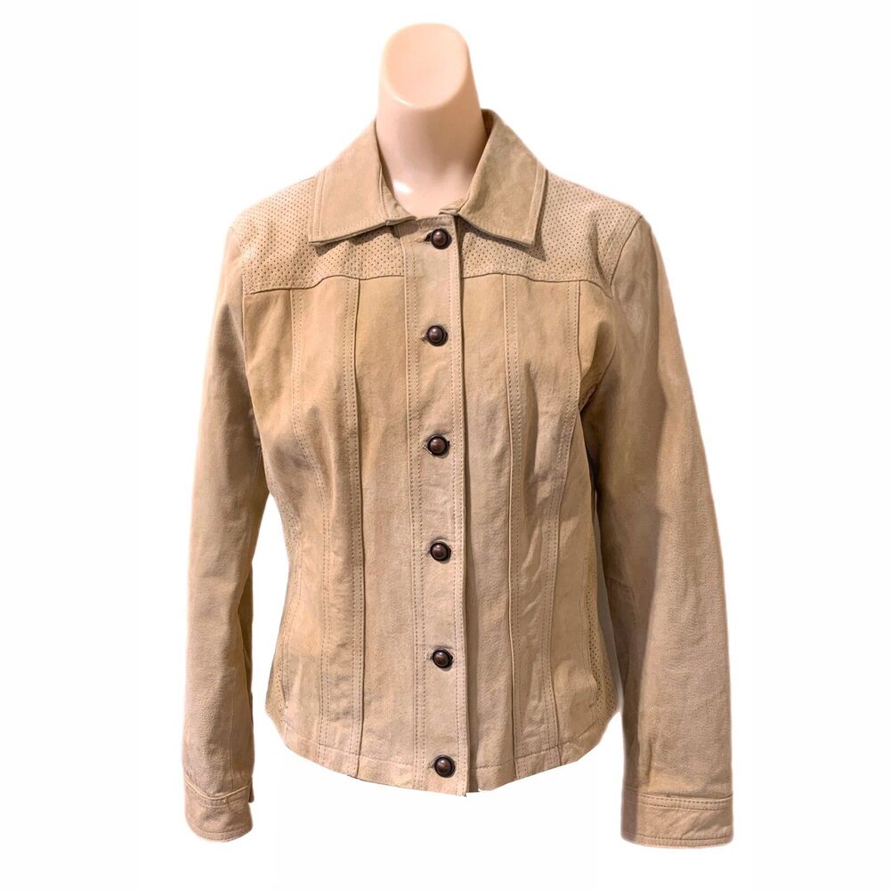 Womens Y2K Suede Leather Jacket Small Rustic Casual Western Minimalist Granola